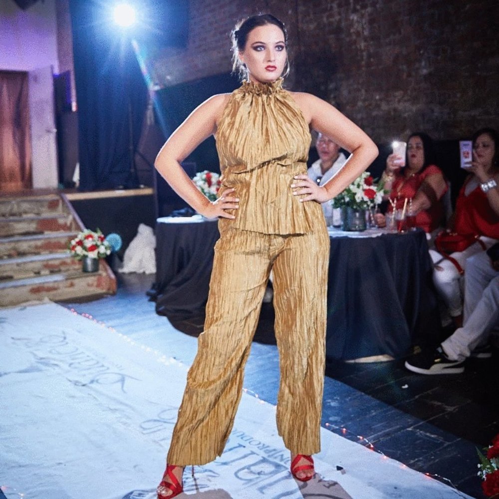 Stay Classy Golden Crinkly Pants Set